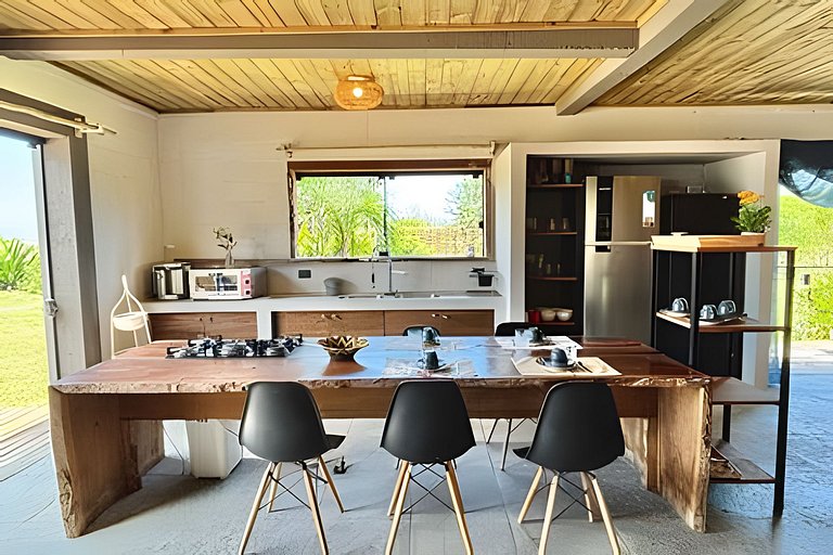 Casa NA PRAIA Beira Mar Barra Ibiraquera Studio+Terreo