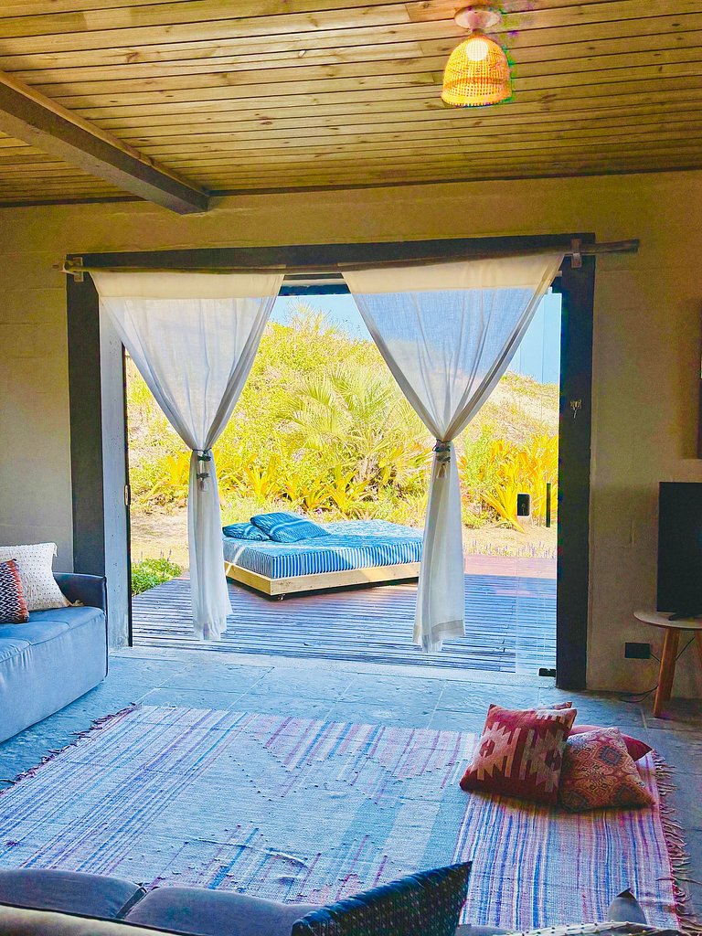 Casa NA PRAIA Beira Mar Barra Ibiraquera Studio+Terreo